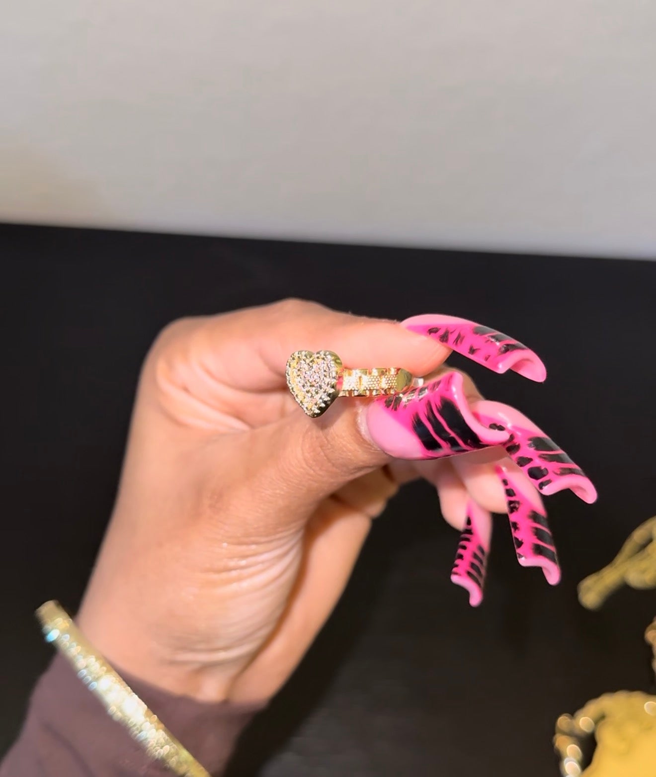 Pink Rolex Heart Ring