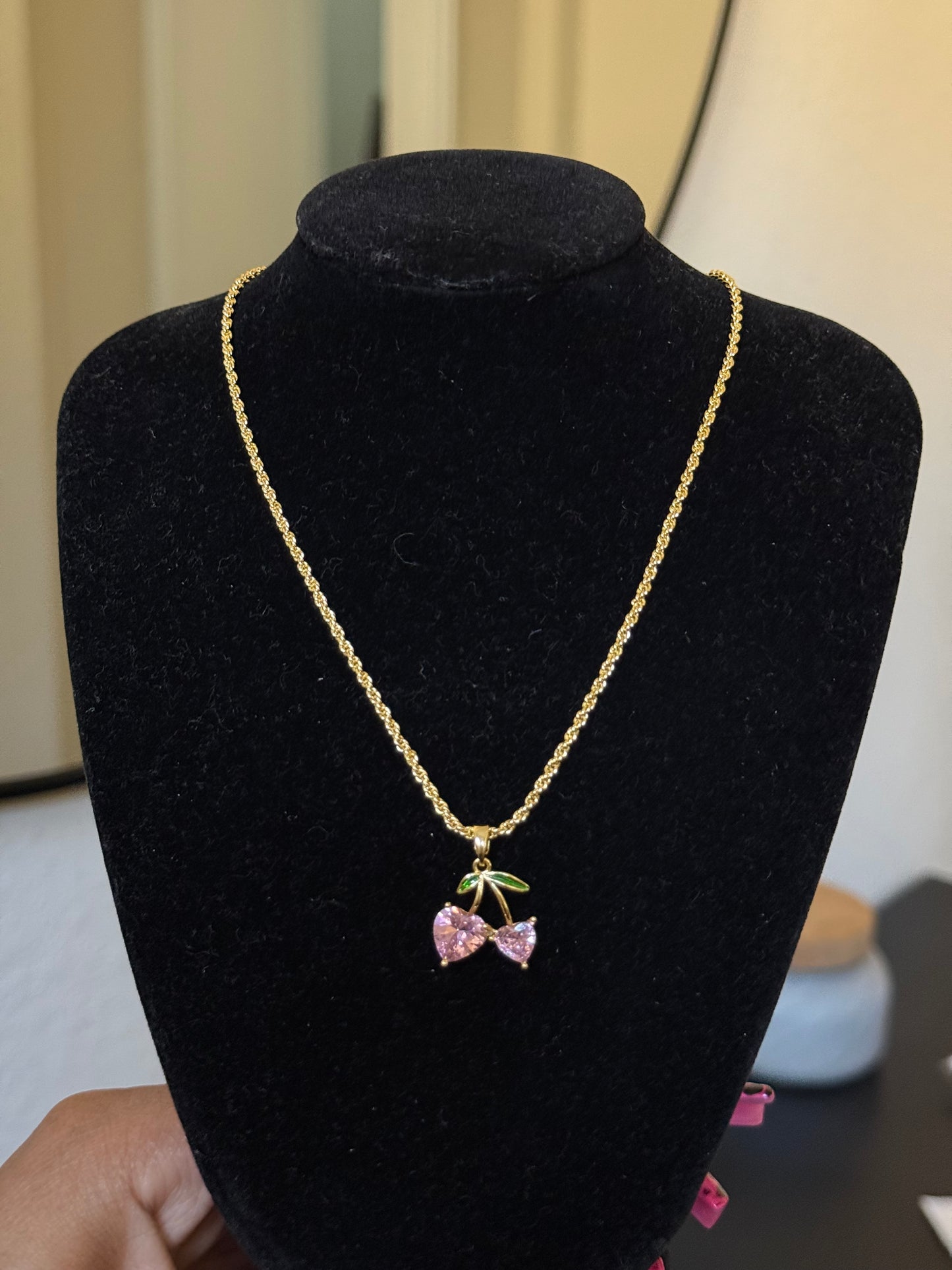Pink Cherry Necklace