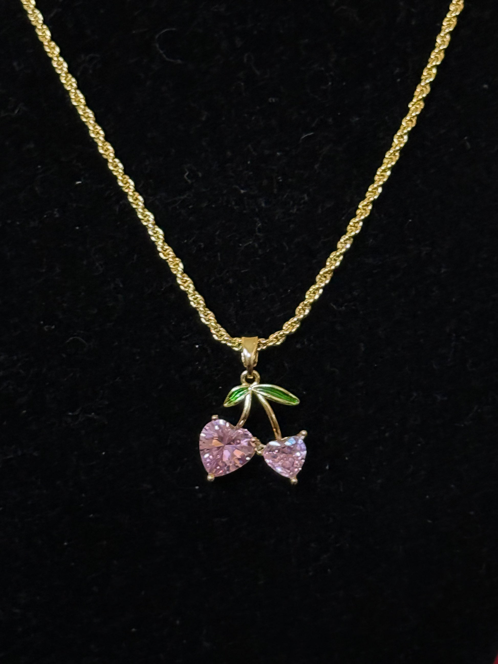 Pink Cherry Necklace
