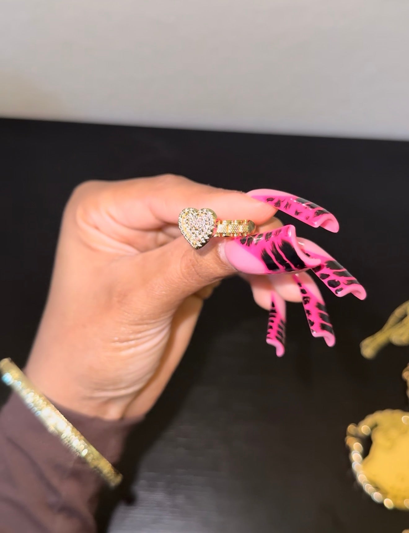 Pink Rolex Heart Ring